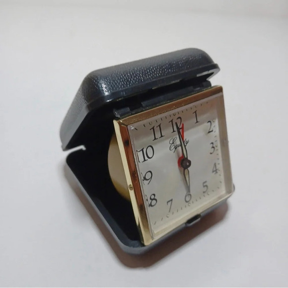 Vintage Equity Travel Alarm Mechanical Clock Compact Foldable Working - Picture 2 of 8